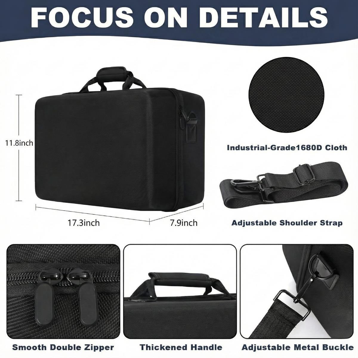 Travel Case for PS5 - Thickened Hard Shell Protective Organizer for PS5 Console, Headset, Dual Controllers, Game Discs & Accessories with Carry Handle