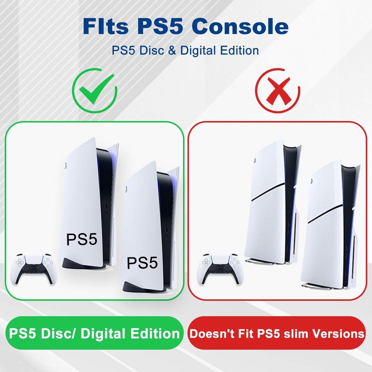 Travel Case for PS5 - Thickened Hard Shell Protective Organizer for PS5 Console, Headset, Dual Controllers, Game Discs & Accessories with Carry Handle