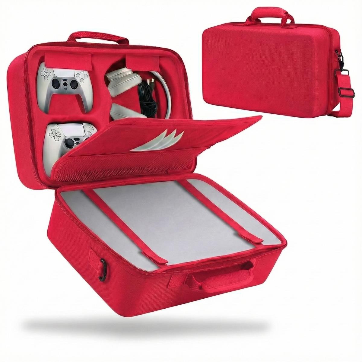 Travel Case for PS5 - Thickened Hard Shell Protective Organizer for PS5 Console, Headset, Dual Controllers, Game Discs & Accessories with Carry Handle