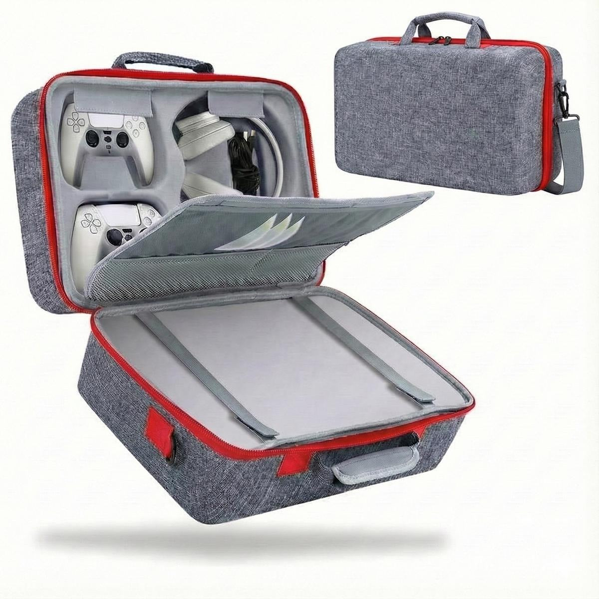 Travel Case for PS5 - Thickened Hard Shell Protective Organizer for PS5 Console, Headset, Dual Controllers, Game Discs & Accessories with Carry Handle